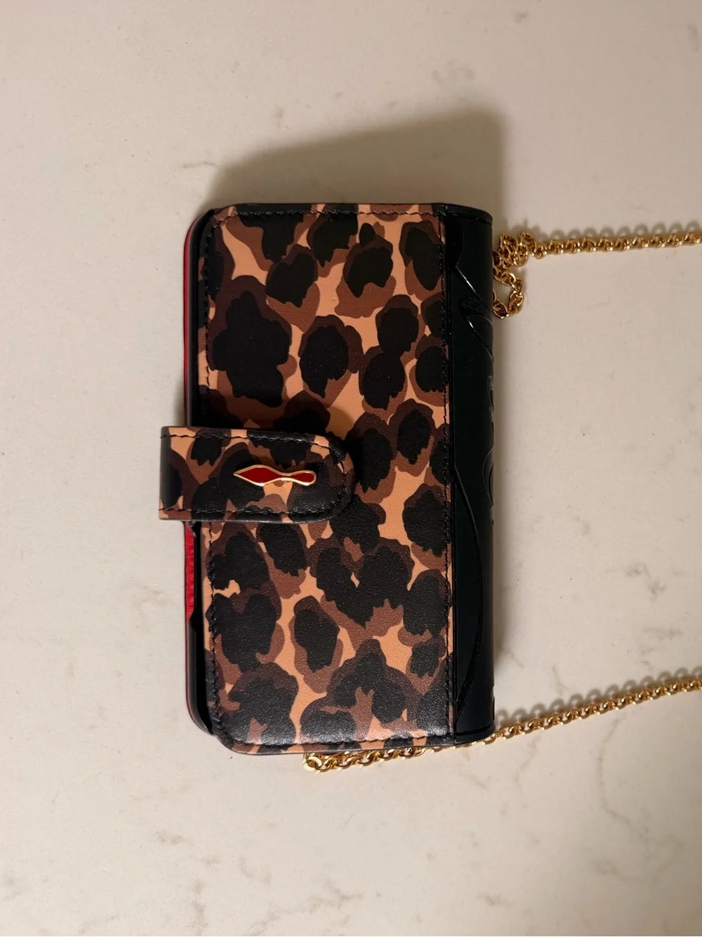 Christian Louboutin Leopard Print Loubiflap Chain iPhone Case - 11 Pro